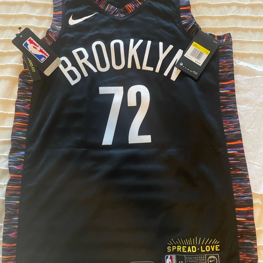 Nike Brooklyn Basketball Jersey - Black with Multicolor Trim